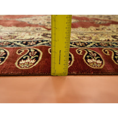 Fine Oriental Silk Hand Knotted Rug Red 4.0x6.0 -O075648