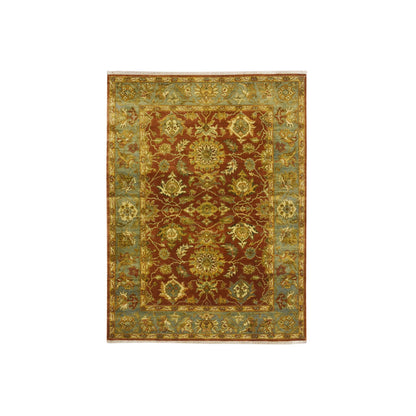Fine Oriental Wool Hand Knotted Rug Red 4.8x6.4 -O075650