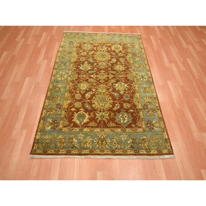 Fine Oriental Wool Hand Knotted Rug Red 4.8x6.4 -O075650