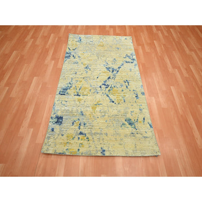 Modern and Contemporary Wool & Silk Hand Knotted Rug Brown 3.10x6.3 -O075653