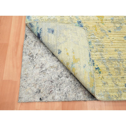 Modern and Contemporary Wool & Silk Hand Knotted Rug Brown 3.10x6.3 -O075653