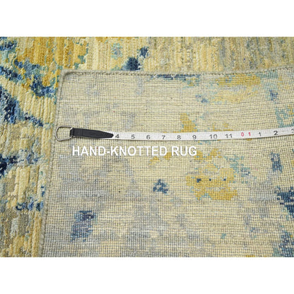 Modern and Contemporary Wool & Silk Hand Knotted Rug Brown 3.10x6.3 -O075653