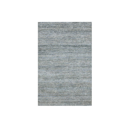 Modern and Contemporary Silk Hand Knotted Rug Grey 3.10x6.1 -O075654