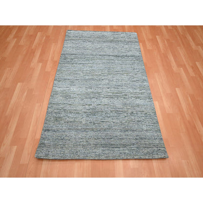 Modern and Contemporary Silk Hand Knotted Rug Grey 3.10x6.1 -O075654