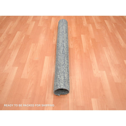 Modern and Contemporary Silk Hand Knotted Rug Grey 3.10x6.1 -O075654