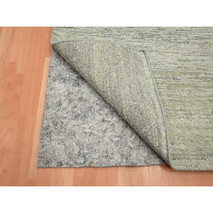 Modern and Contemporary Silk Hand Knotted Rug Green 3.11x6.1 -O075655