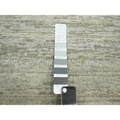 Modern and Contemporary Silk Hand Knotted Rug Green 3.11x6.1 -O075655