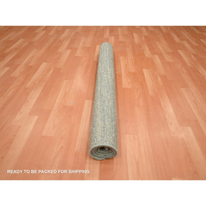 Modern and Contemporary Silk Hand Knotted Rug Green 3.11x6.1 -O075655