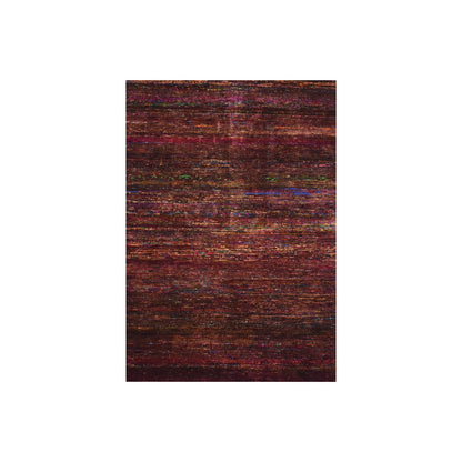 Modern and Contemporary Sari Silk Hand Knotted Rug Red 3.11x5.8 -O075656