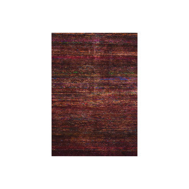 Modern and Contemporary Sari Silk Hand Knotted Rug Red 3.11x5.8 -O075656