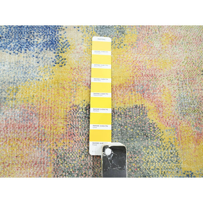 Modern and Contemporary Silk Hand Knotted Rug Grey 2.11x12.0 -O075657