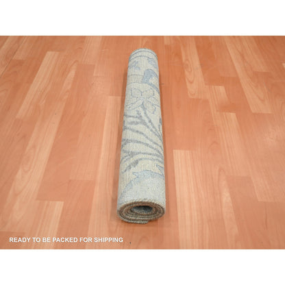Oushak And Peshawar Wool & Silk Hand Knotted Rug Ivory 2.0x4.3 -O075658