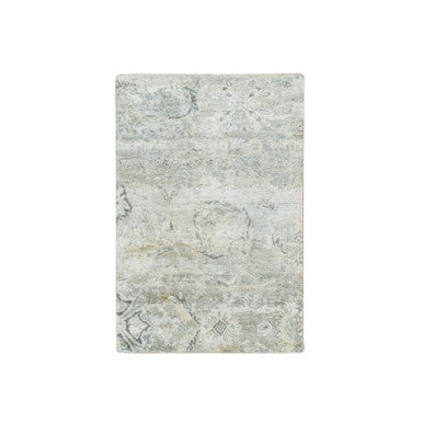 Oushak And Peshawar Wool & Silk Hand Knotted Rug Grey 2.0x3.2 -O075659