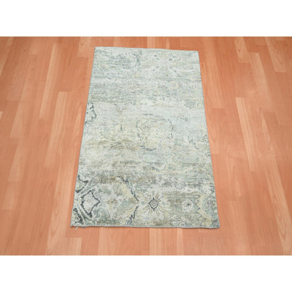 Oushak And Peshawar Wool & Silk Hand Knotted Rug Grey 2.0x3.2 -O075659