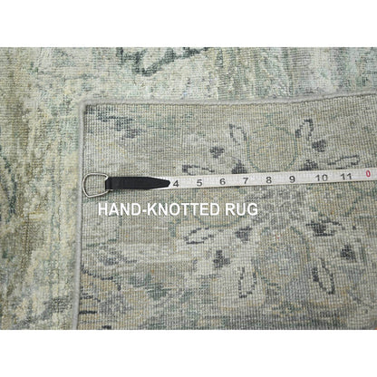 Oushak And Peshawar Wool & Silk Hand Knotted Rug Grey 2.0x3.2 -O075659