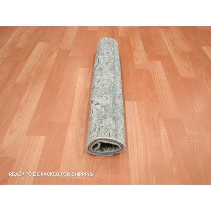 Oushak And Peshawar Wool & Silk Hand Knotted Rug Grey 2.0x3.2 -O075659