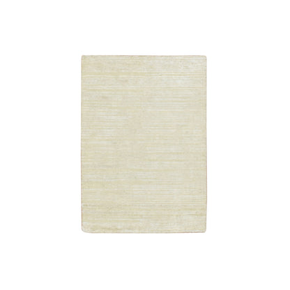 Modern and Contemporary Wool & Silk Hand Knotted Rug Ivory 2.0x3.0 -O075660