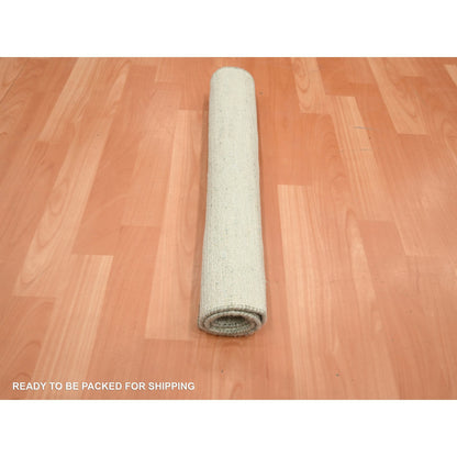 Modern and Contemporary Wool & Silk Hand Knotted Rug Ivory 2.0x3.0 -O075660