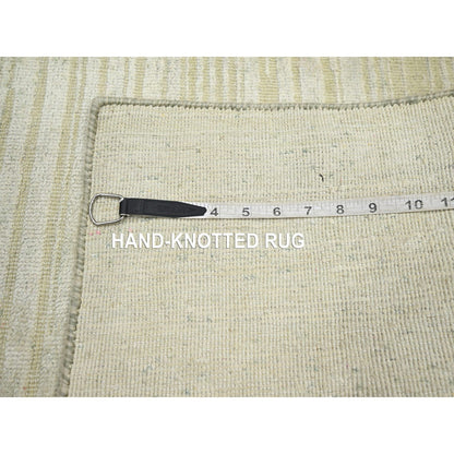 Modern and Contemporary Wool & Silk Hand Knotted Rug Ivory 2.0x3.0 -O075661