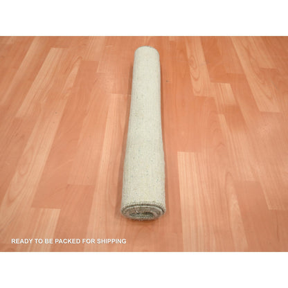 Modern and Contemporary Wool & Silk Hand Knotted Rug Ivory 2.0x3.0 -O075661