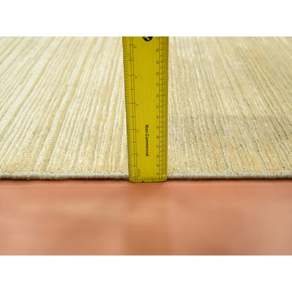 Modern and Contemporary Wool & Silk Hand Knotted Rug Beige 2.0x3.0 -O075662
