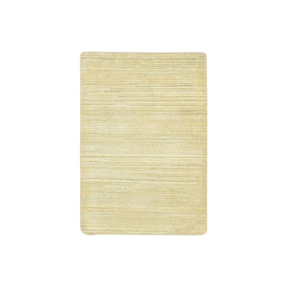 Modern and Contemporary Wool & Silk Hand Knotted Rug Beige 2.0x3.0 -O075663