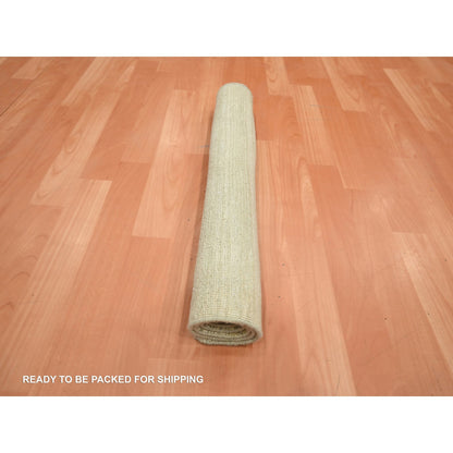 Modern and Contemporary Wool & Silk Hand Knotted Rug Beige 2.0x3.0 -O075663