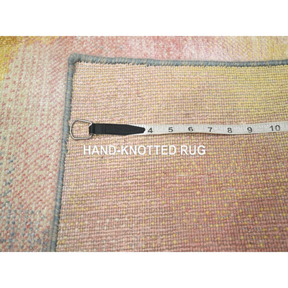Modern and Contemporary Wool & Silk Hand Knotted Rug Pink 1.11x3.1 -O075665