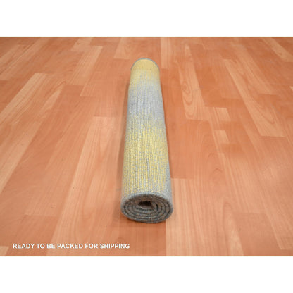 Modern and Contemporary Wool & Silk Hand Knotted Rug Pink 1.11x3.1 -O075665