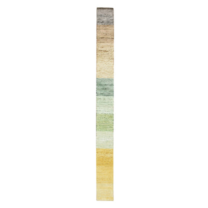 Modern and Contemporary Wool & Silk Hand Knotted Rug Brown 1.0x11.2 -O075667