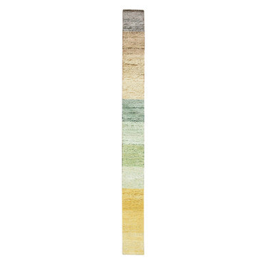 Modern and Contemporary Wool & Silk Hand Knotted Rug Brown 1.0x11.2 -O075667