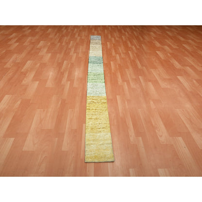 Modern and Contemporary Wool & Silk Hand Knotted Rug Brown 1.0x11.2 -O075668