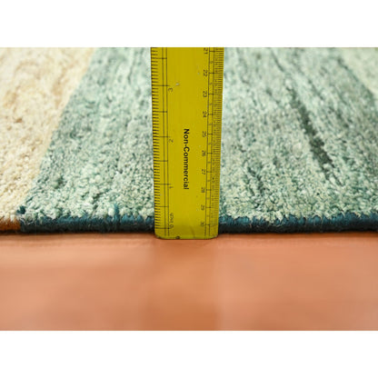 Modern and Contemporary Wool & Silk Hand Knotted Rug Brown 1.0x11.2 -O075668