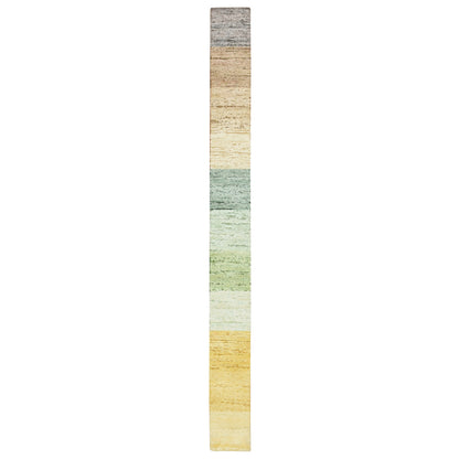 Modern and Contemporary Wool & Silk Hand Knotted Rug Brown 1.0x11.2 -O075669