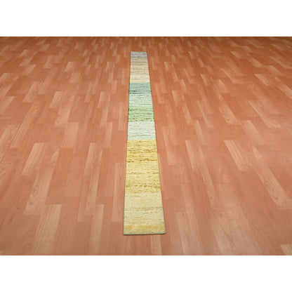 Modern and Contemporary Wool & Silk Hand Knotted Rug Brown 1.0x11.2 -O075669