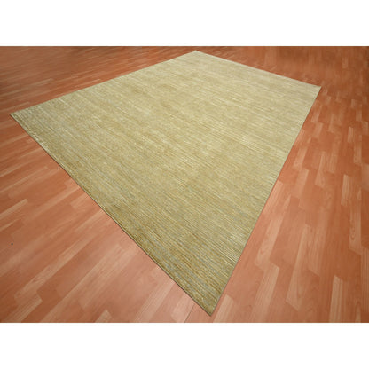 Modern and Contemporary Wool & Silk Hand Knotted Rug Brown 8.11x12.3 -O075671