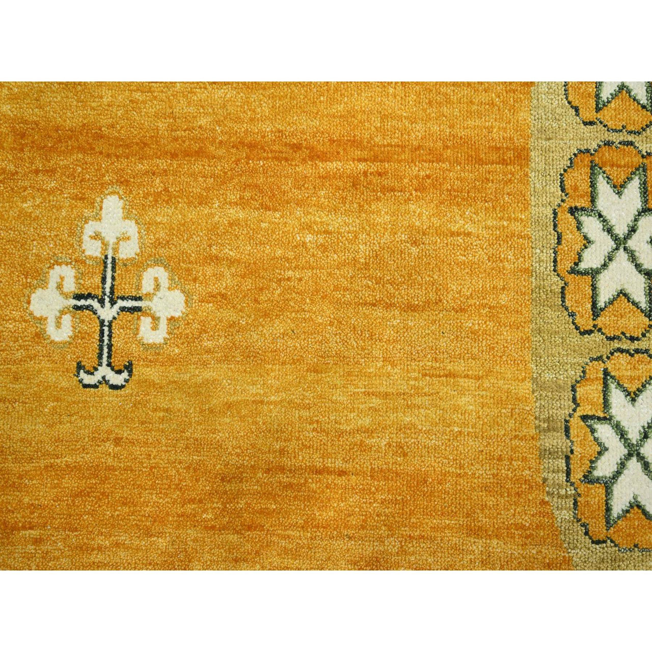 Ivory 9'0" x 12'4" Khotan and Samarkand Hand knotted Wool Rug - Sku: O075685