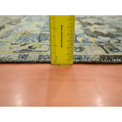 Transitional Wool Hand Knotted Rug Green 2.1x3.6 -O075689