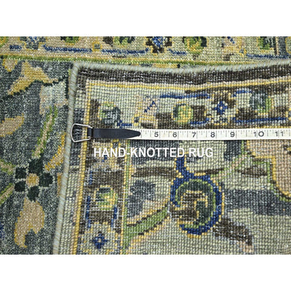 Transitional Wool Hand Knotted Rug Green 2.1x3.6 -O075689