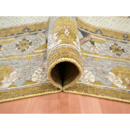 Transitional Wool Hand Knotted Rug Yellow 9.1x12.1 -O075692