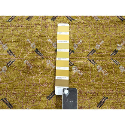 Transitional Wool Hand Knotted Rug Yellow 9.1x12.1 -O075692
