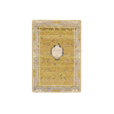 Transitional Wool Hand Knotted Rug Yellow 2.1x3.1 -O075693