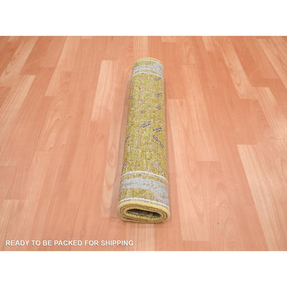 Transitional Wool Hand Knotted Rug Yellow 2.1x3.1 -O075693