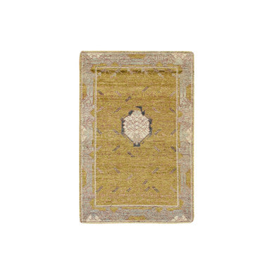 Transitional Wool Hand Knotted Rug Yellow 2.1x3.2 -O075694