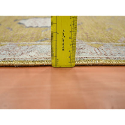 Transitional Wool Hand Knotted Rug Yellow 2.1x3.2 -O075694