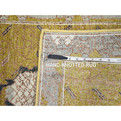 Transitional Wool Hand Knotted Rug Yellow 2.1x3.2 -O075694