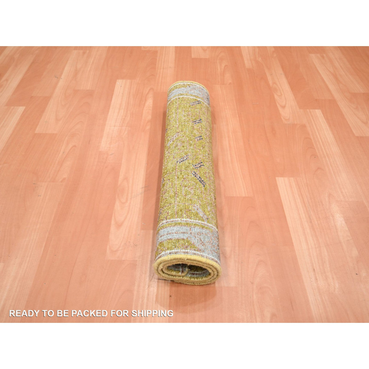 Transitional Wool Hand Knotted Rug Yellow 2.1x3.2 -O075694