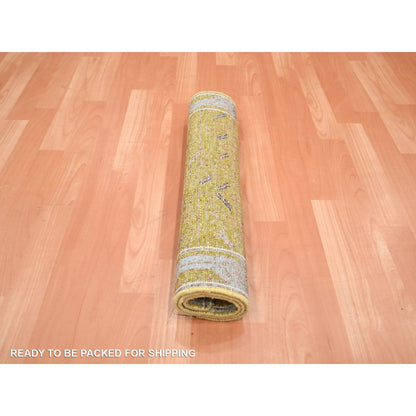 Transitional Wool Hand Knotted Rug Yellow 2.1x3.2 -O075694