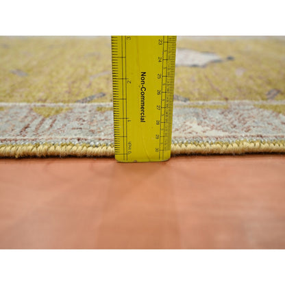 Transitional Wool Hand Knotted Rug Yellow 2.1x3.1 -O075695