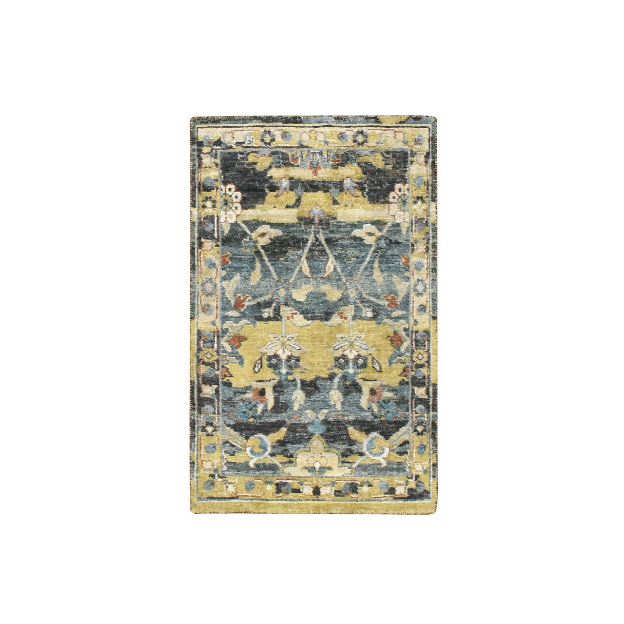 Transitional Wool Hand Knotted Rug Yellow 2.0x3.3 -O075698